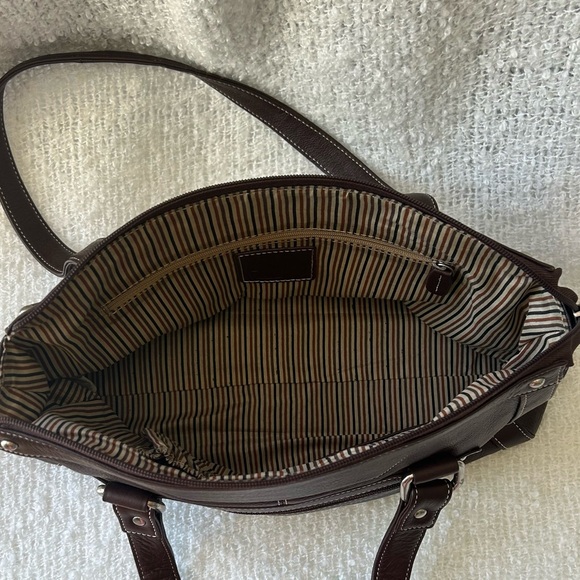 SOPRANO, Genuine Leather Brown Handbag - Picture 6 of 11